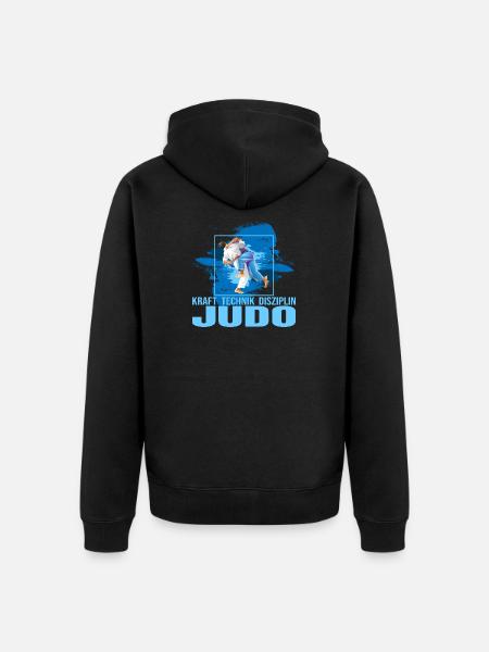 Kraft - Technik - Disziplin - Judo - Unisex Premium Bio Zip Hoodie - Schwarz