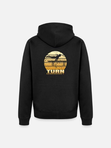 Turn Leidenschaft - Unisex Premium Bio Zip Hoodie - Schwarz