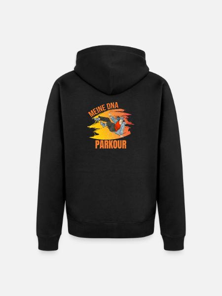 Meine DNA - Parkour - Unisex Premium Bio Zip Hoodie - Schwarz