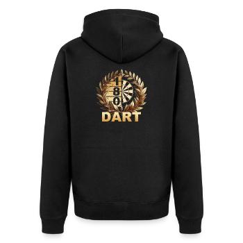 Dart 180 - Unisex Premium Bio Zip Hoodie - Schwarz - Hinten - Nico (187cm)
