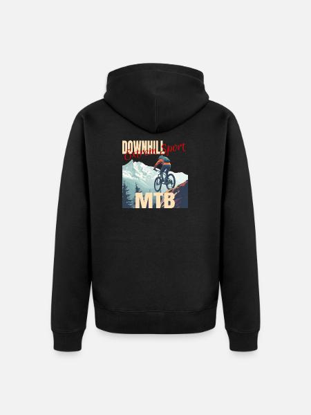 Downhill - Extrem Sport - Unisex Premium Bio Zip Hoodie - Schwarz