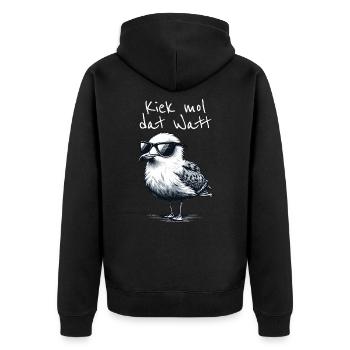 Kiek mol dat Watt Wattwanderer Möwe Spruch - Veste à capuche bio Premium Unisexe - noir - Dos - Nico (187cm)