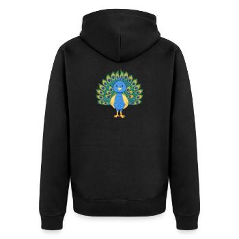 Paon - Veste à capuche bio Premium Unisexe - noir - Dos - Nico (187cm)