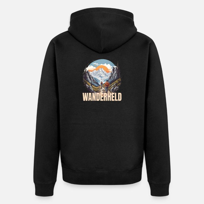 Wanderheld - Unisex Premium Bio Zip Hoodie - Schwarz