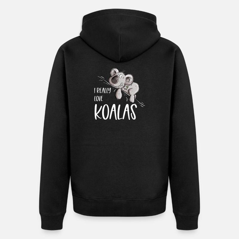 I Really Love Koalas Koala Bär - Unisex Premium Bio Zip Hoodie - Schwarz