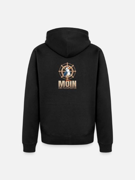 Moin ihr Flitzpiepen - Unisex Premium Bio Zip Hoodie - Schwarz