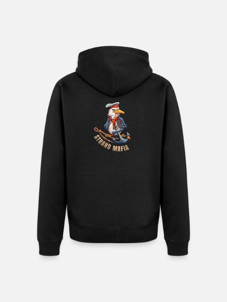 Seefahrer Adler mit Anker - Unisex Premium Bio Zip Hoodie - Schwarz