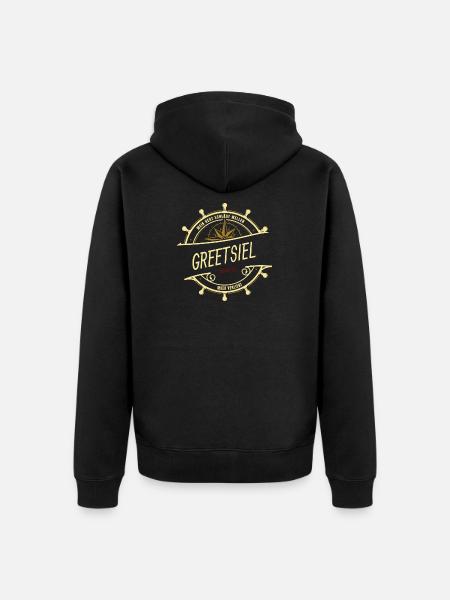 Mein Herz schlägt Wellen - Greetsiel - Unisex Premium Bio Zip Hoodie - Schwarz