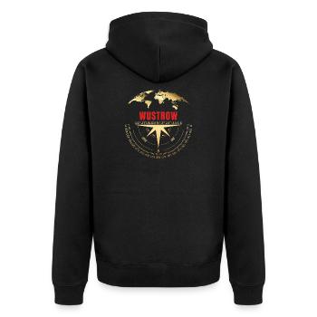 Koordinaten Wustrow - Unisex Premium Bio Zip Hoodie - Schwarz - Hinten - Nico (187cm)