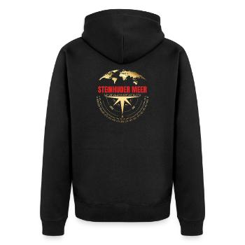 Koordinaten Steinhuder Meer - Unisex Premium Bio Zip Hoodie - Schwarz - Hinten - Nico (187cm)