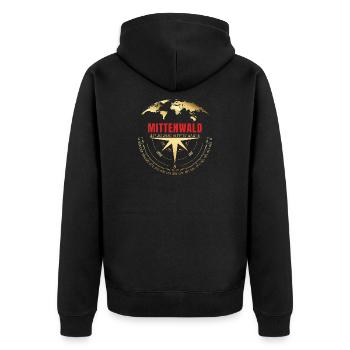 Koordinaten Mittenwald - Unisex Premium Bio Zip Hoodie - Schwarz - Hinten - Nico (187cm)