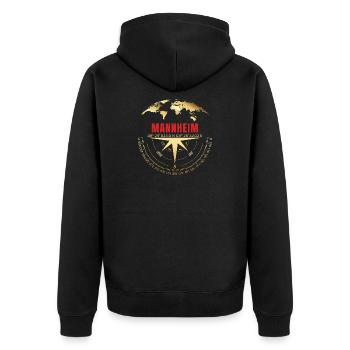 Koordinaten Mannheim - Unisex Premium Bio Zip Hoodie - Schwarz - Hinten - Nico (187cm)