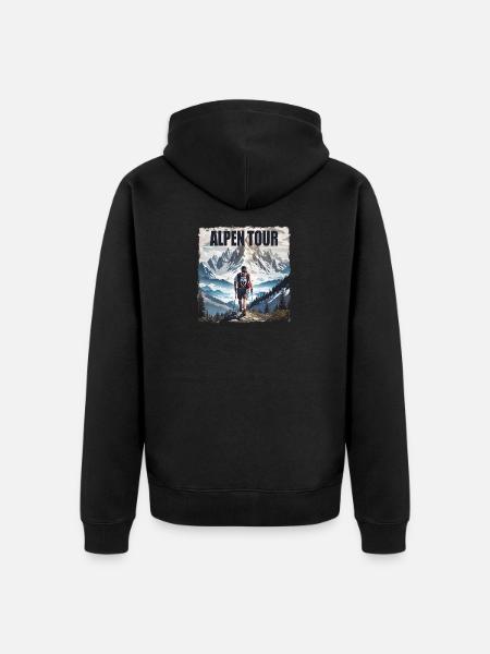 Alpen Tour - Unisex Premium Bio Zip Hoodie - Schwarz
