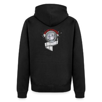 Mir geht es blendend - Unisex Premium Bio Zip Hoodie - Schwarz - Hinten - Nico (187cm)