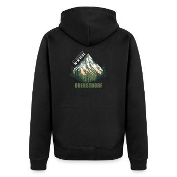 Oberstdorf - Unisex Premium Bio Zip Hoodie - Schwarz - Hinten - Nico (187cm)