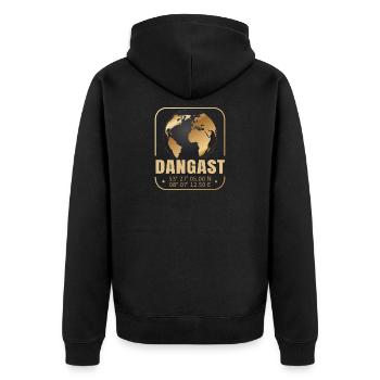 Dangast - Unisex Premium Bio Zip Hoodie - Schwarz - Hinten - Nico (187cm)