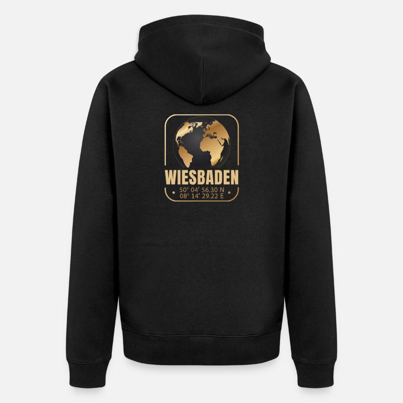 Wiesbaden - Unisex Premium Bio Zip Hoodie - Schwarz
