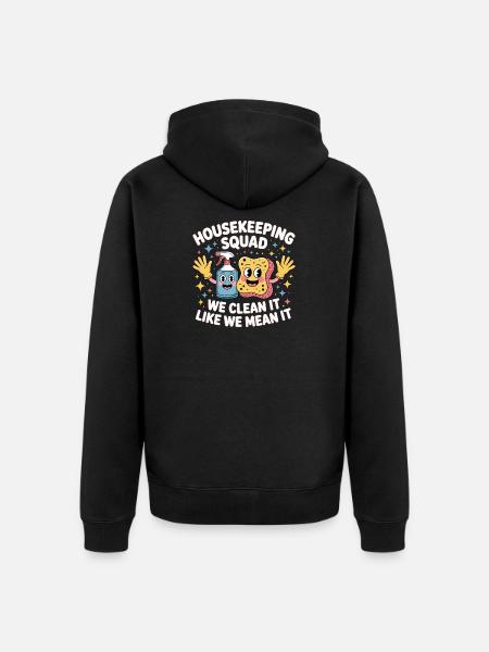Funny Cleaning Design - Unisex Premium Organic Zip Hoodie - black