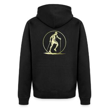 Nordic Walking Silhouette - Unisex Premium Organic Zip Hoodie - black - Back - Nico (187cm)