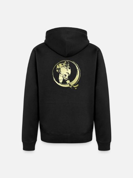 Hockey Player Silhouette - Unisex Premium Organic Zip Hoodie - black