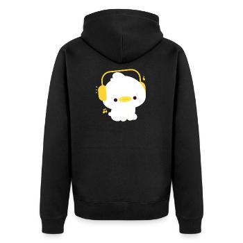 Canard avec écouteurs - Veste à capuche bio Premium Unisexe - noir - Dos - Nico (187cm)