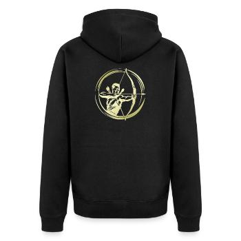 Archery Silhouette - Unisex Premium Organic Zip Hoodie - black - Back - Nico (187cm)