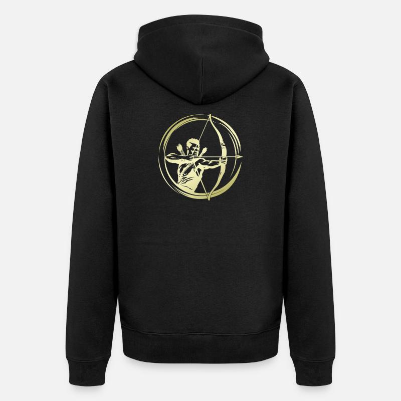 Silhouette de tir à l’arc - Veste à capuche bio Premium Unisexe - noir