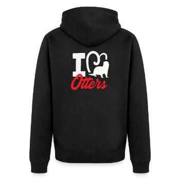 I Heart Otters Sea Otter Cartoon - Unisex Premium Organic Zip Hoodie - black - Back - Nico (187cm)