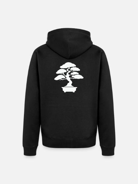 Zen Bonsai Silhouette - Unisex Premium Organic Zip Hoodie - black