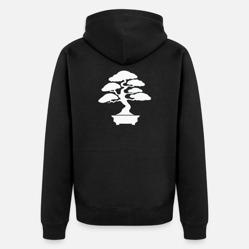 Zen Bonsai Silhouette - Unisex Premium Bio Zip Hoodie - Schwarz
