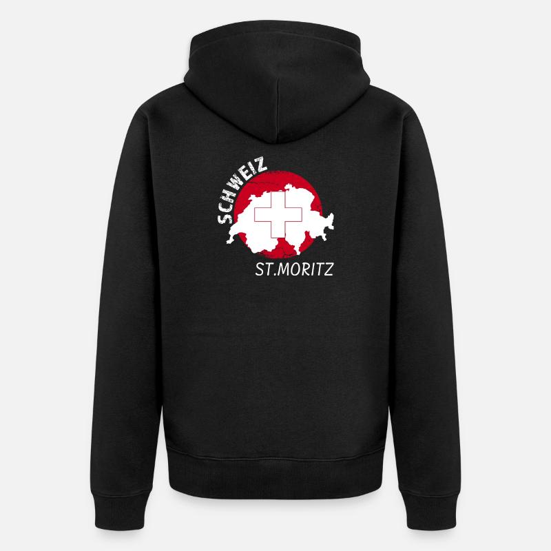 St. Moritz - Unisex Premium Bio Zip Hoodie - Schwarz