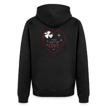 Heart Angel Love - Unisex Premium Organic Zip Hoodie - black - Back - Nico (187cm)