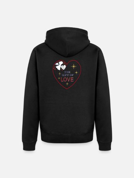 Herz Engel  Liebe - Unisex Premium Bio Zip Hoodie - Schwarz