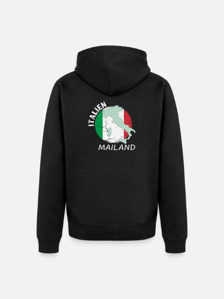 Mailand - Unisex Premium Bio Zip Hoodie - Schwarz
