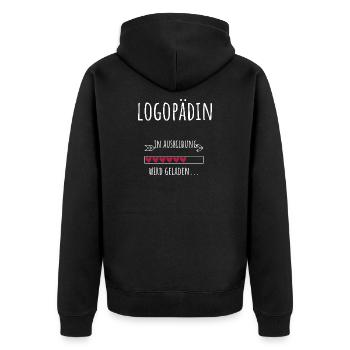 Speech Therapy Studies Profession Training Speech Therapist - Unisex Premium Organic Zip Hoodie - black - Back - Nico (187cm)