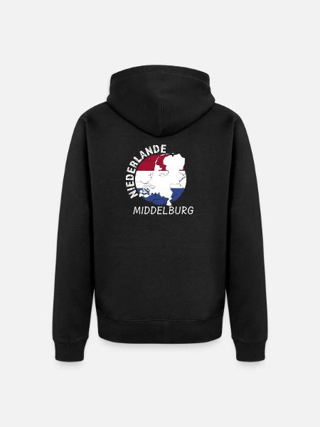 Middelburg - Unisex Premium Bio Zip Hoodie - Schwarz