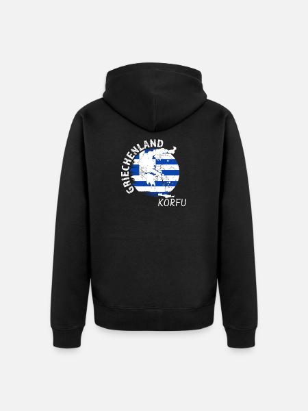 Korfu - Unisex Premium Bio Zip Hoodie - Schwarz