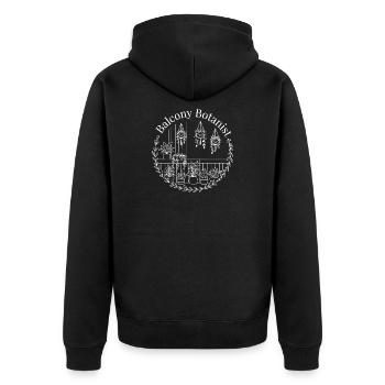 Balkon-Botaniker - Unisex Premium Bio Zip Hoodie - Schwarz - Hinten - Nico (187cm)