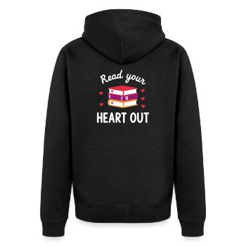 Lis Ton Cœur Amoureux des Livres - Veste à capuche bio Premium Unisexe - noir - Dos - Nico (187cm)