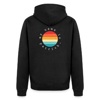 Mein Name ist Patrick - Unisex Premium Bio Zip Hoodie - Schwarz - Hinten - Nico (187cm)