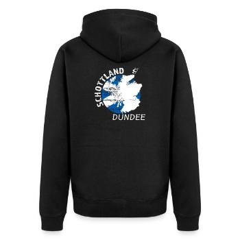 Dundee - Unisex Premium Organic Zip Hoodie - black - Back - Nico (187cm)