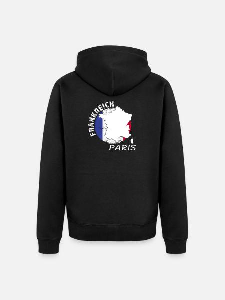 Paris - Unisex Premium Bio Zip Hoodie - Schwarz