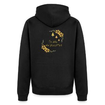 Merry Christmas - Unisex Premium Organic Zip Hoodie - black - Back - Nico (187cm)
