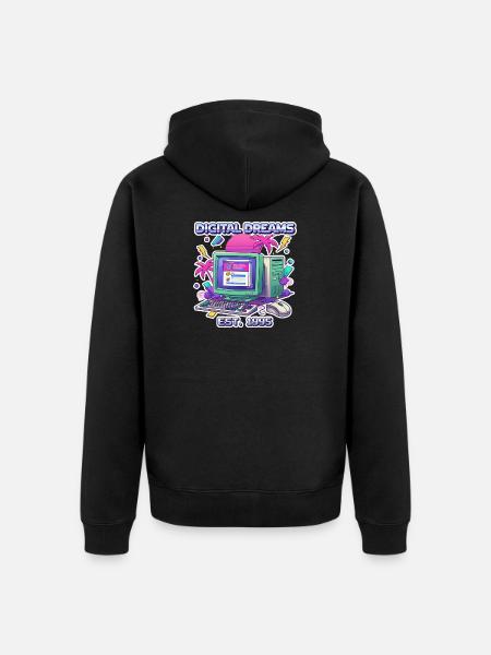 Digital Dreams 1995 – Vintage PC Design - Unisex Premium Bio Zip Hoodie - Schwarz