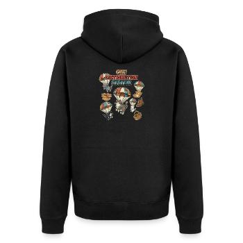Cat Distribution System - Unisex Premium Organic Zip Hoodie - black - Back - Nico (187cm)