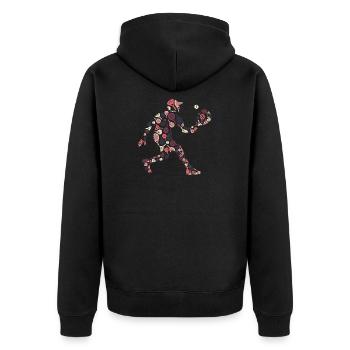 Joueur de padel rétro avec motif de raquettes - Veste à capuche bio Premium Unisexe - noir - Dos - Nico (187cm)