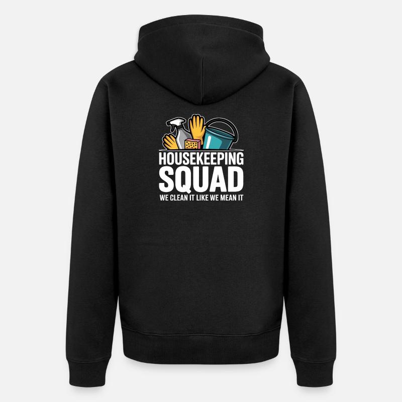 Lustiges Putzen Design - Unisex Premium Bio Zip Hoodie - Schwarz