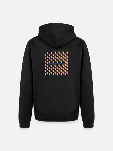 Schweigefuchs Züchter Muster - Unisex Premium Bio Zip Hoodie - Schwarz