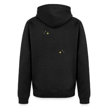 Funkeln Glitzer Sterne - Unisex Premium Bio Zip Hoodie - Schwarz - Hinten - Nico (187cm)