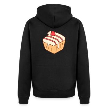 Cupcake backen, Bäckerei, Konditorei - Unisex Premium Bio Zip Hoodie - Schwarz - Hinten - Nico (187cm)